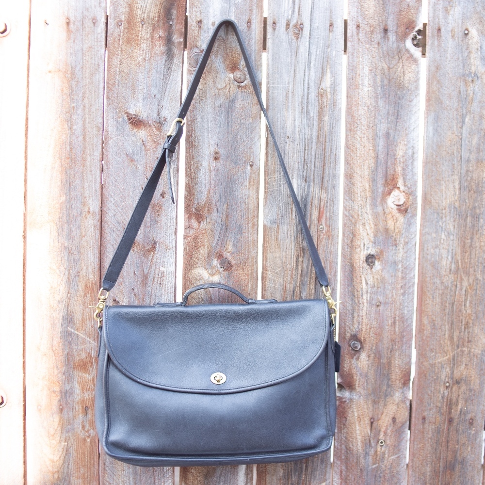 Vintage Black Coach Lexington Briefcase
